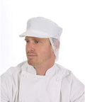 DNC Workwear Hospitality & Chefwear White / One Size DNC WORKWEAR Cap with Net Back 1621