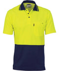 DNC Workwear Work Wear DNC WORKWEAR Cotton Back Hi-Vis Two-Tone Fluoro Short Sleeve Polo 3814