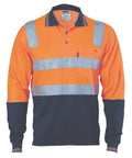 DNC Workwear Work Wear DNC WORKWEAR Cotton Back Hi-Vis Two-Tone Long Sleeve Polo Shirt with CSR Reflective Tape 3818