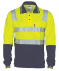 DNC Workwear Work Wear DNC WORKWEAR Cotton Back Hi-Vis Two-Tone Long Sleeve Polo Shirt with CSR Reflective Tape 3818