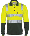 DNC Workwear Work Wear DNC WORKWEAR Cotton Back Hi-Vis Two-Tone Long Sleeve Polo Shirt with CSR Reflective Tape 3818