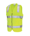 DNC Workwear Work Wear Yellow / L DNC WORKWEAR Day/Night Side Panel Safety Vest with Generic R/Tape 3507