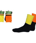 DNC Workwear Work Wear DNC WORKWEAR Extra Thick Hi-Vis 2 Tone Bamboo Socks S109