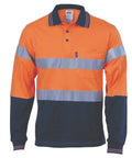 DNC Workwear Work Wear DNC WORKWEAR Hi-Vis Cool-Breeze Cotton Long Sleeve Jersey Polo with CSR Reflective Tape 3916