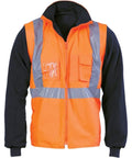 DNC Workwear Work Wear DNC WORKWEAR Hi-Vis Cross Back D/N 4-in-1 Zip Off Sleeve Reversible Vest 3994