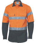 DNC Workwear Work Wear Orange/Navy / XS DNC WORKWEAR Hi-Vis D/N 2 Tone Drill Shirt 3536