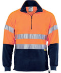 DNC Workwear Work Wear DNC WORKWEAR Hi-Vis Two-Tone 1/2 Zip Polar Fleece with 3M Reflective Tape 3829