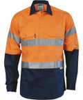 DNC Workwear Work Wear DNC WORKWEAR Hi-Vis Two-Tone Closed Front Cotton Shirt with 3M R/Tape 3849