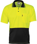 DNC Workwear Work Wear Yellow/Black / XS DNC WORKWEAR Hi-Vis Two-Tone Cool Breathe Short Sleeve Polo Shirt 3811