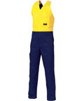 DNC Workwear Work Wear Yellow/Navy / 77R DNC WORKWEAR Hi-Vis Two-Tone Cotton Action Back Overall 3853