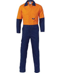 DNC Workwear Work Wear Orange/Navy / 77R DNC WORKWEAR Hi-Vis Two-Tone Cotton Coverall 3851