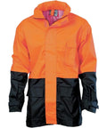DNC Workwear Work Wear Orange/Navy / S DNC WORKWEAR Hi-Vis Two-Tone Lightweight Rain Jacket 3877