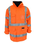 DNC Workwear Work Wear DNC WORKWEAR Hi-Vis "X" Back 6-In-1 Rain Jacket Bio-Motion Tape 3797
