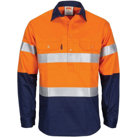 Dnc Workwear Patron Saint Flame Retardant 2 Tone Closed Front Cotton Shirt With 3m Fr Tape - 3407 Metro Workwear.