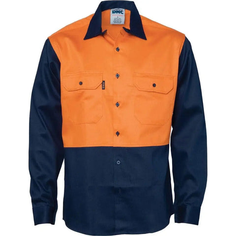 Dnc Workwear Patron Saint Flame Retardant Two-tone Long Sleeve Drill Shirt - 3406 Metro Workwear.