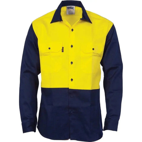 Dnc Workwear Patron Saint Flame Retardant Two-tone Long Sleeve Drill Shirt - 3406 Metro Workwear.