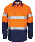Flame Retardant Shirt Work Wear DNC Workwear Orange/Navy XS 