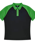Aussie Pacific Manly Mens Polo 1318  Aussie Pacific BLACK/KAWA GREEN S 
