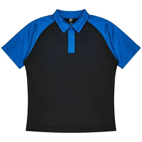 Aussie Pacific Manly Mens Polo 1318  Aussie Pacific BLACK/ELECTRIC ROYAL S 