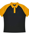 Aussie Pacific Manly Mens Polo 1318  Aussie Pacific BLACK/GOLD S 