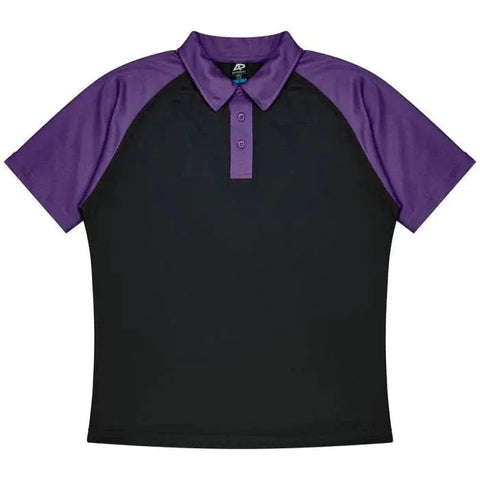 Aussie Pacific Manly Mens Polo 1318  Aussie Pacific BLACK/ELECTRIC PURPLE S 