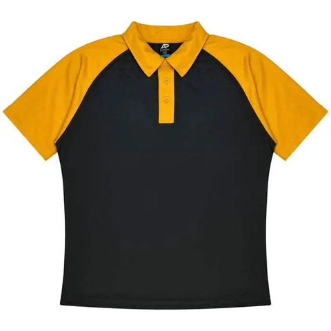 Aussie Pacific Manly Kids Polo Shirt 3318  Aussie Pacific BLACK/GOLD 4 