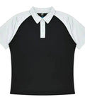 Aussie Pacific Manly Kids Polo Shirt 3318  Aussie Pacific BLACK/WHITE 4 