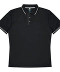 Aussie Pacific Cottesloe Men's Polo Shirt 1319  Aussie Pacific BLACK/WHITE S 