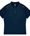 Aussie Pacific Currumbin Kids Polo Shirt 3320  Aussie Pacific NAVY/KAWA GREEN 4 