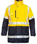 Hard Yakka 4 In 1 Hi Vis Jacket Y06057 Work Wear Hard Yakka Yellow/Navy 2XS 