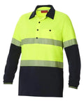 Hard Yakka Work Wear Lemon/Dark Navy / XS Hard Yakka HV2T LS VENT POLO T Y11379