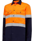 Hard Yakka Long Sleeve Hi Vis Taped Shirt Y04610 Work Wear Hard Yakka Orange/Navy (ONA) S 