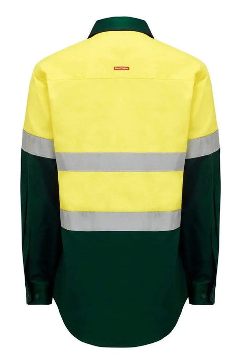 Hard Yakka Long Sleeve Hi Vis Taped Shirt Y04610 Work Wear Hard Yakka   