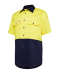Hard Yakka Short Sleeve Hi Vis Shirt Y04620 Work Wear Hard Yakka Yellow/Navy (YNA) S 