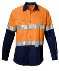 Hard Yakka Two Toned Reflective Vented Hi Vis Shirt Y07978 Work Wear Hard Yakka Orange/Navy S 