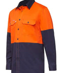 Hard Yakka Work Wear Orange/Navy / S Hard Yakka SHIRT LS HV2T VENTED Y07730