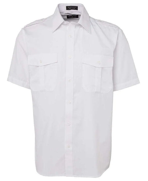 Jb's Wear Corporate Wear White Short Sleeves / XS JB'S Long Sleeve & Short Sleeve Epaulette Shirt 6E