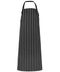 Jb's Wear Hospitality & Chefwear Black/White / BIB 86 x 93cm JB'S Bib Striped Apron Without Pocket 5BSNP