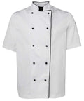 Jb's Wear Hospitality & Chefwear White/Black Piping / XS JB'S Short Sleeve Unisex Chefs Jacket 5CJ2