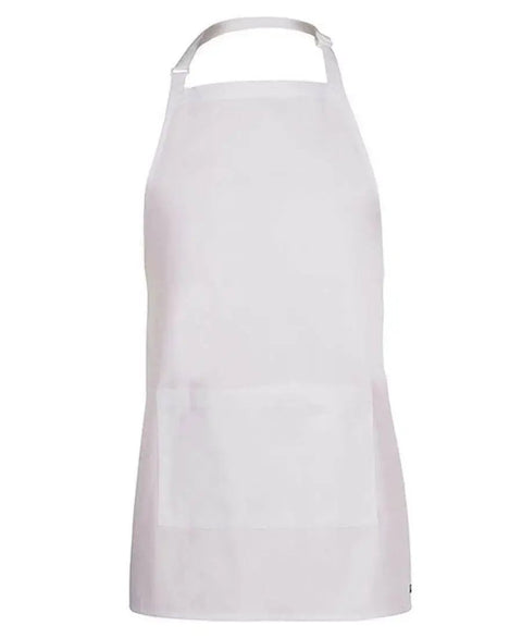 Jb's Wear Hospitality & Chefwear White BIB 65x71cm / 86 x 50cm JB'S Chef/Hospitality Apron with Pocket 5A