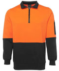 Jb's Wear Work Wear Orange/Black / S JB'S Hi-Vis 1/2 Zip Fleecy Sweatshirt 6HVFH