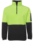Jb's Wear Work Wear Lime/Black / S JB'S Hi-Vis 1/2 Zip Polar Fleece Sweat 6HVPF