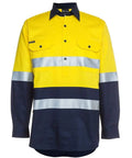 Jb's Wear Work Wear Yellow/Navy / XS JB'S Hi-Vis Long Sleeve Close Front Shirt 6HWCF