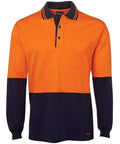 Jb's Wear Work Wear Orange/Navy / XS JB'S Hi-Vis Long Sleeve Cotton Polo 6CPHL