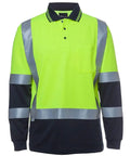 Jb's Wear Work Wear Lime/Navy / XS JB'S Hi-Vis Long Sleeve H Pattern Trad Polo 6DHL