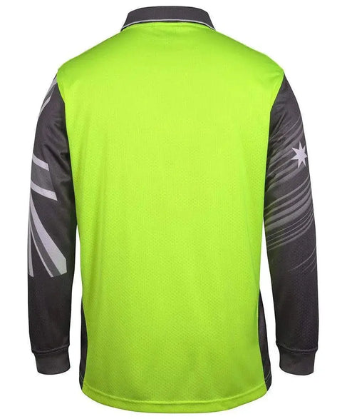 JB's Hi vis long sleeve Southern Cross polo 6HSCL Metro Workwear.