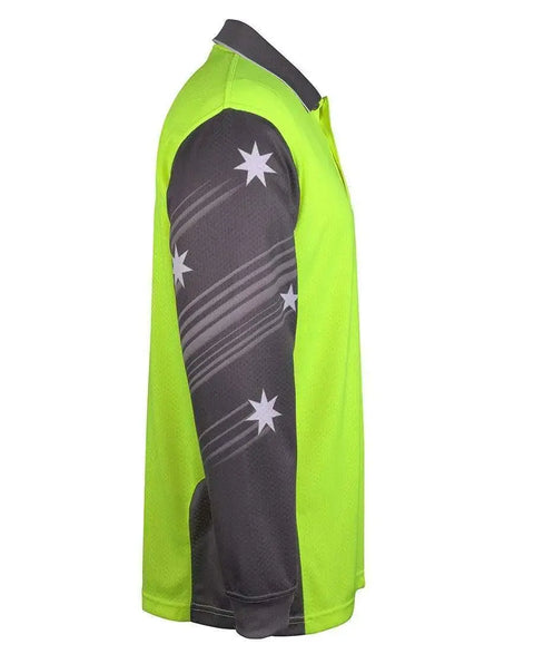 JB's Hi vis long sleeve Southern Cross polo 6HSCL Metro Workwear.