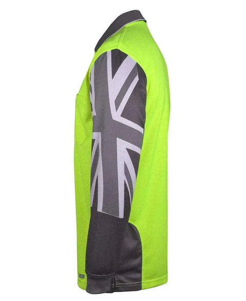 JB's Hi vis long sleeve Southern Cross polo 6HSCL Metro Workwear.