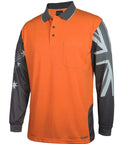 JB's Hi vis long sleeve Southern Cross polo 6HSCL Metro Workwear.