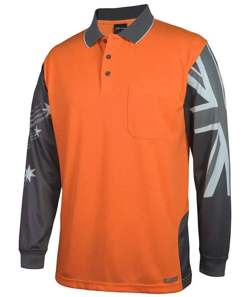 JB's Hi vis long sleeve Southern Cross polo 6HSCL Metro Workwear.